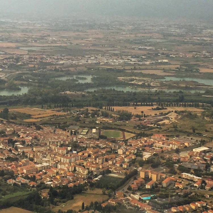 italy from the airplane