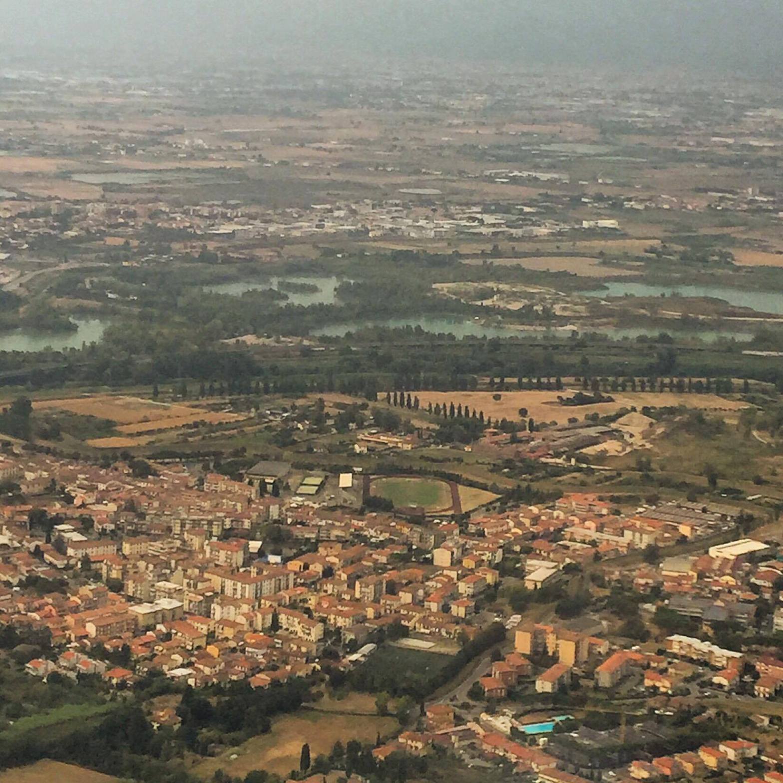 italy from the airplane