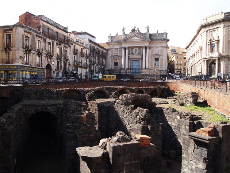 Catania's ancient Roman amphitheater.