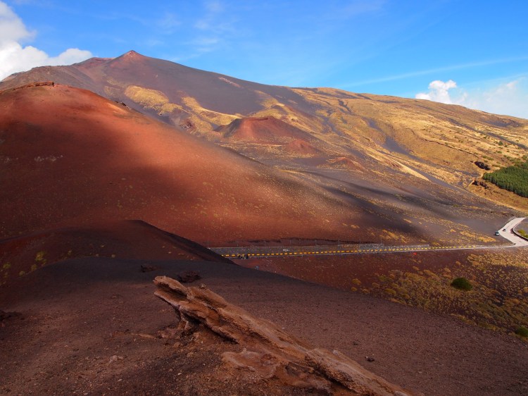 The volcanic soil appears red because it's rusting. It has such a high iron content that it's actually magnetic too. Our guide demonstrated this by picking up a chunk of soil with a souvenir refrigerator magnet. 