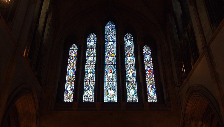 Beautiful stained glass windows adorn the walls of Christ Church Cathedral. 