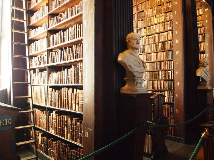 Marble busts line the walkway in the Long Room, each depicting an important philosopher, scientist, writer or academic.